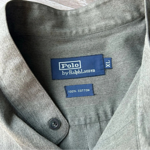 Polo Ralph Lauren Military Green Stand Collar Short Sleeve  Shirt - Picture 6 of 13